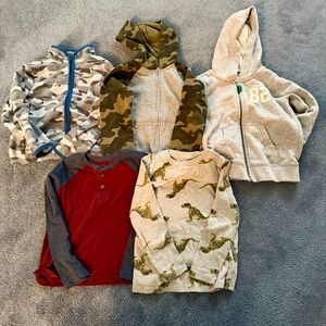 Boys 5 / 5T Shirt & Hoodie Lot Bundle - Old Navy, Carters, Oshkosh, Jumping Bean